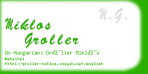 miklos groller business card